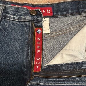 Posted denim classic blue high waisted cutoff shorts size 28” or 5/6